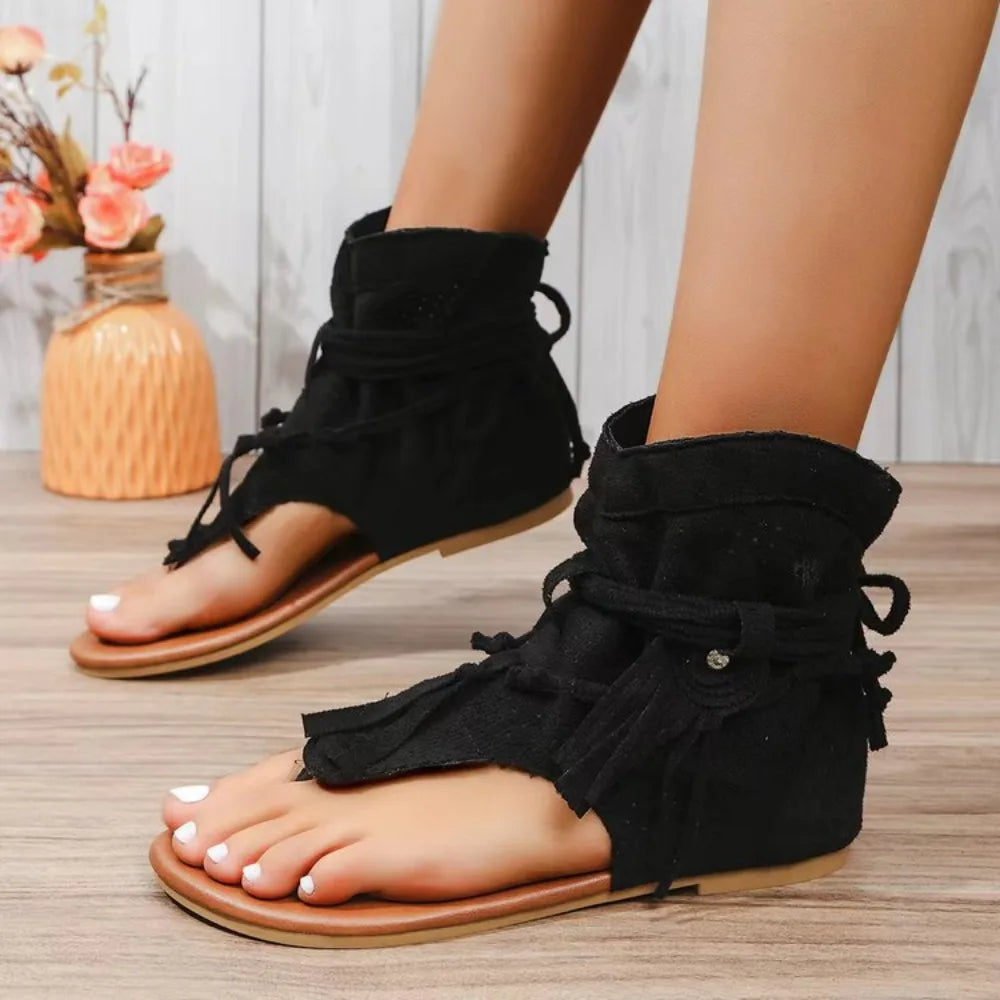 Sandalen met Franjes en Vetersluiting