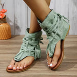 Sandalen met Franjes en Vetersluiting