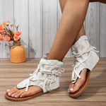 Sandalen met Franjes en Vetersluiting