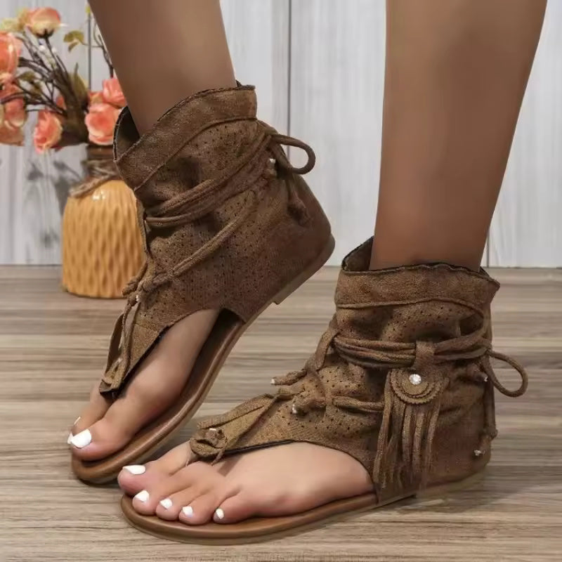 Sandalen met Franjes en Vetersluiting