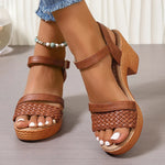Sandalen met Geweven Ontwerp en Platformhak