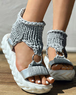 Sandalen met Handgeweven Detail