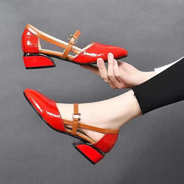 Sandalen met Puntige Neus en Dubbele Bandjes