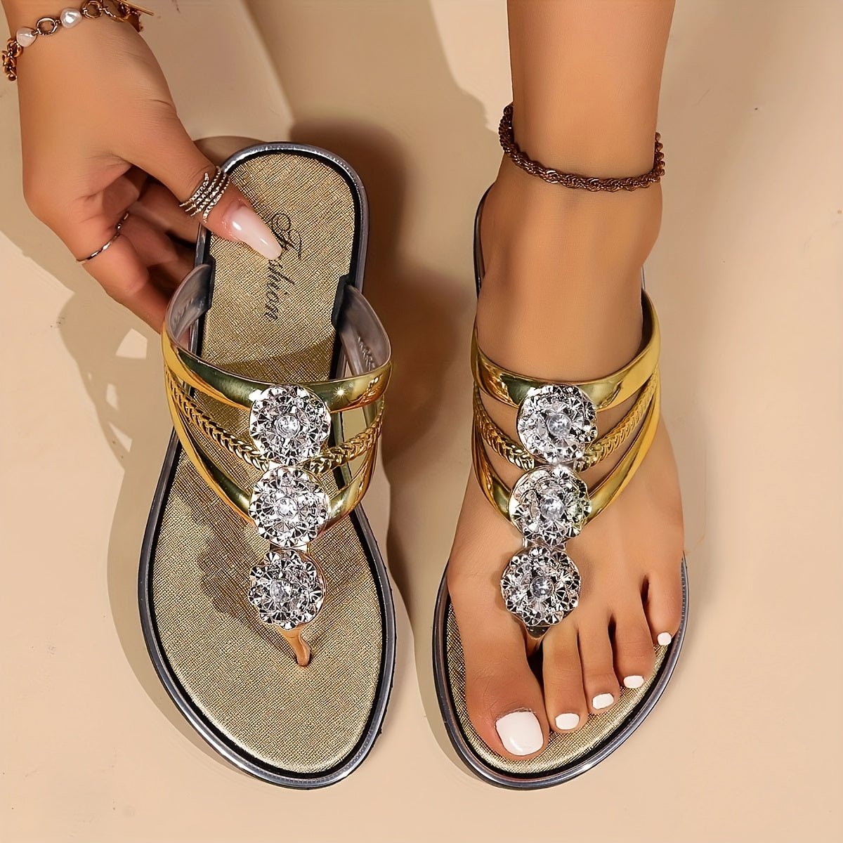 Sandalen met Strass en Elegante Bandjes