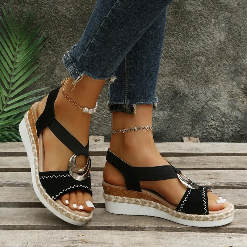 Sandalen met Verstelbare Banden en Plateauzool