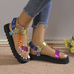 Strappy Sandalen met Multicolor Banden