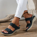 Wedge Sandalen met Bloemdetails