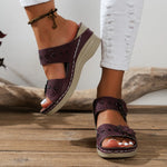 Wedge Sandalen met Bloemdetails