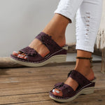 Wedge Sandalen met Bloemdetails