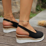 Wedge Sandalen met Elastische Band