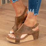 Wedge Sandalen met Open Teen