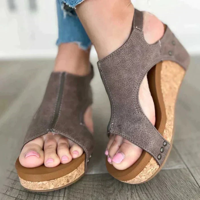 Wedge Sandalen met Open Teen