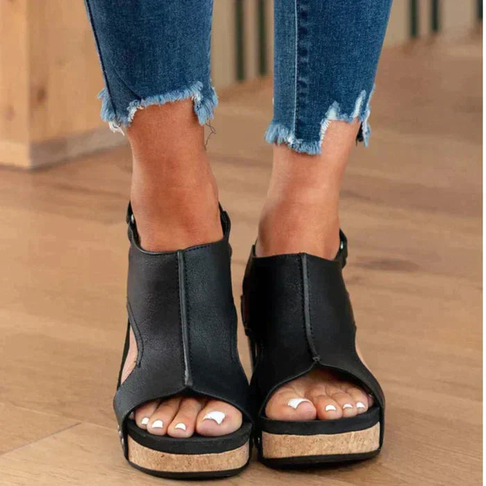 Wedge Sandalen met Open Teen