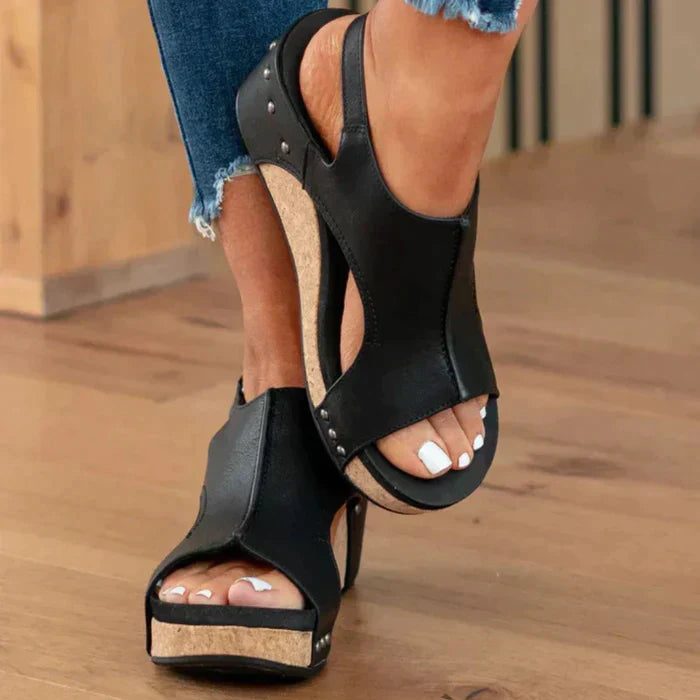 Wedge Sandalen met Open Teen