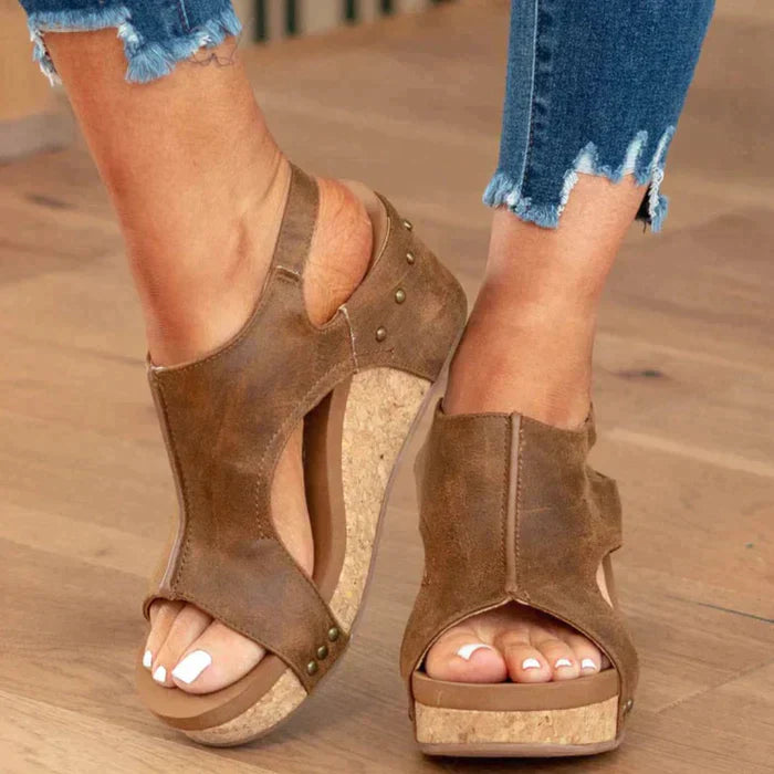 Wedge Sandalen met Open Teen