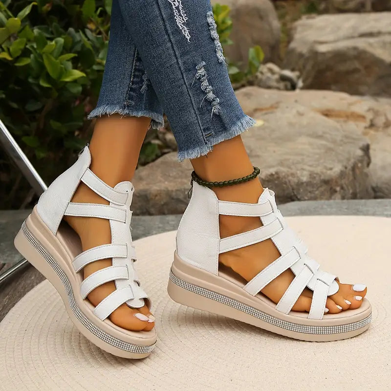 Wedge Sandalen met Rhinestones