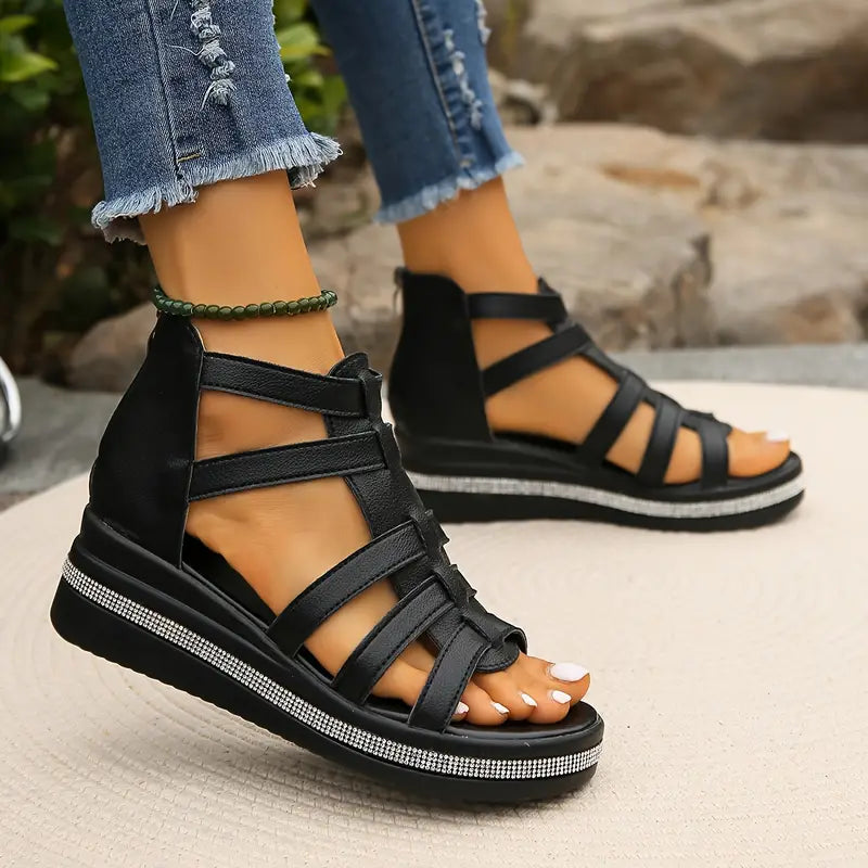 Wedge Sandalen met Rhinestones