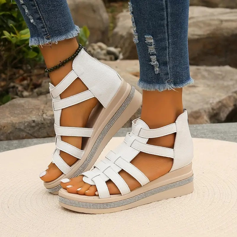 Wedge Sandalen met Rhinestones