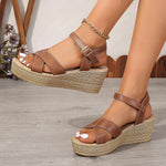 Wedge Sandalen met Verstelbare Bandjes