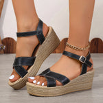 Wedge Sandalen met Verstelbare Bandjes