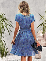 A-lijn Jurk met Bloemenprint en Strikceintuur - Mini Dresses - Jurkjes.co