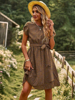 A-lijn Jurk met Bloemenprint en Strikceintuur - Mini Dresses - Jurkjes.co