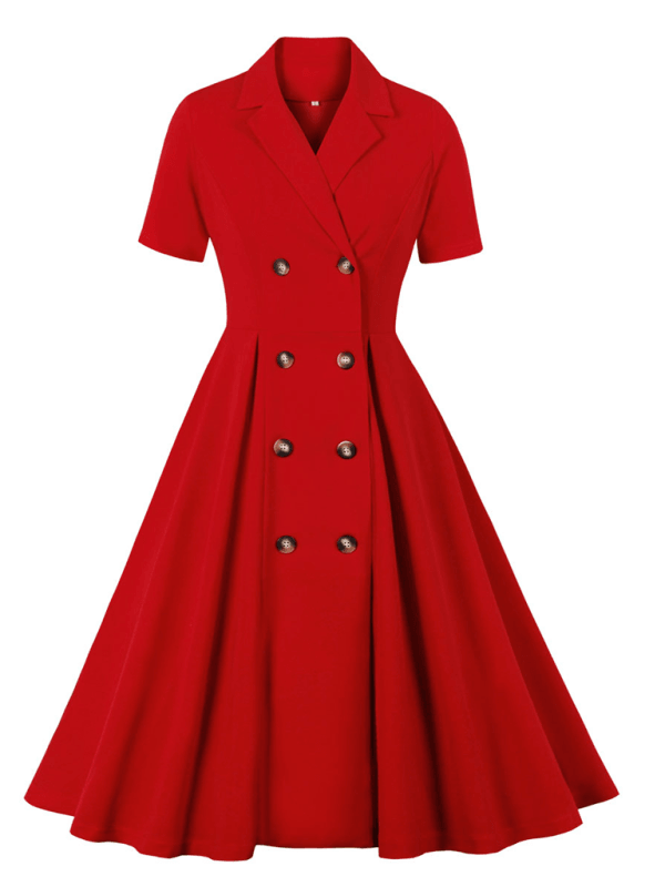 A-lijn Jurk met Dubbelzijdige Sluiting - Midi Dresses - Jurkjes.co