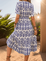 A-lijn Jurk met Etnische Print - Midi Dresses - Jurkjes.co