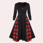 A-lijn Jurk met Geruit Ontwerp - Dresses - Jurkjes.co