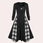 A-lijn Jurk met Geruit Ontwerp - Dresses - Jurkjes.co