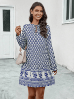 A-lijn Jurk met Paisleyprint en V-hals - Group4 - Jurkjes.co