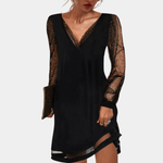 A-lijn Jurk met Transparante Mouwen - CB - Dresses - Jurkjes.co