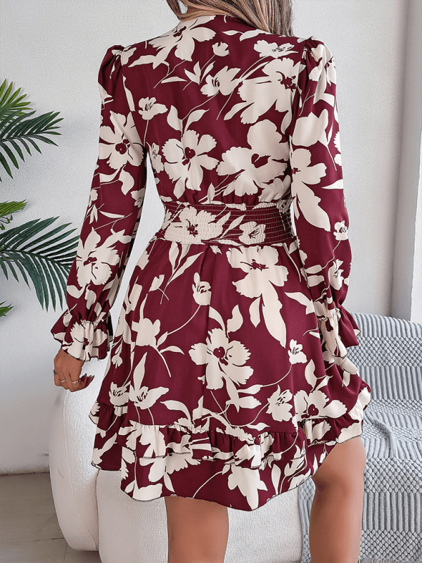 A-lijn Jurk met V-hals en Bloemenprint - Mini Dresses - Jurkjes.co