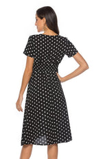 A-lijn Jurk met V-hals en Polkadots - Midi Dresses - Jurkjes.co