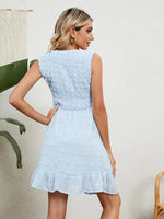 A-lijn Jurk met V-hals en Rimpelzoom - Mini Dresses - Jurkjes.co