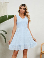 A-lijn Jurk met V-hals en Rimpelzoom - Mini Dresses - Jurkjes.co