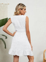 A-lijn Jurk met V-hals en Rimpelzoom - Mini Dresses - Jurkjes.co