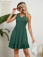 A-lijn Jurk met V-hals en Rimpelzoom - Mini Dresses - Jurkjes.co