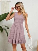 A-lijn Jurk met V-hals en Rimpelzoom - Mini Dresses - Jurkjes.co