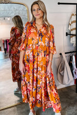 Abstract Geprinte Geplooide Maxi Jurk - Maxi Dresses - Jurkjes.co