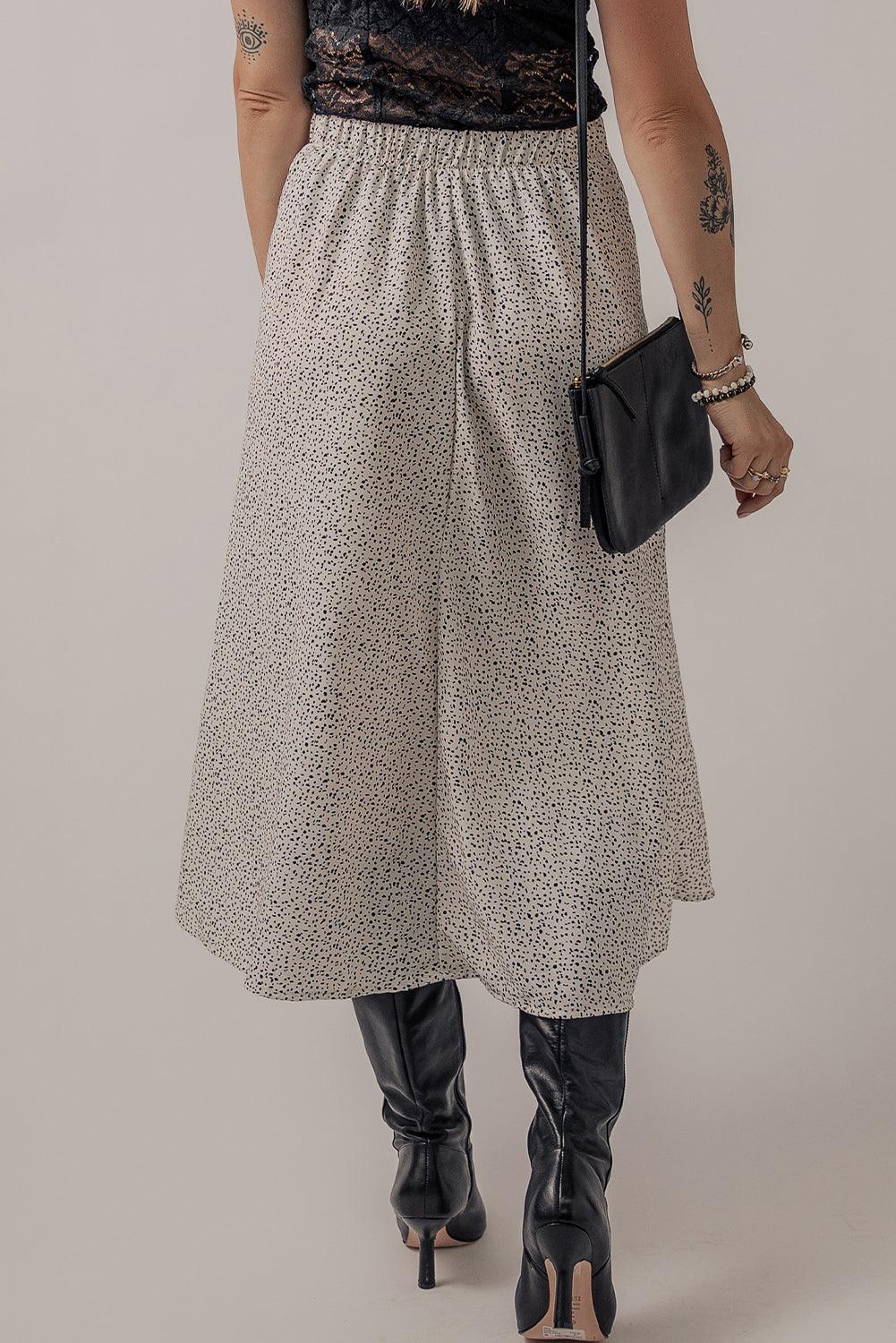 Abstracte A-lijn Midi Rok met Hoge Taille - Skirts & Petticoat - Jurkjes.co