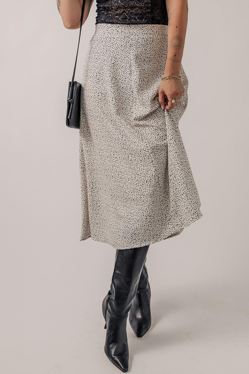 Abstracte A-lijn Midi Rok met Hoge Taille - Skirts & Petticoat - Jurkjes.co