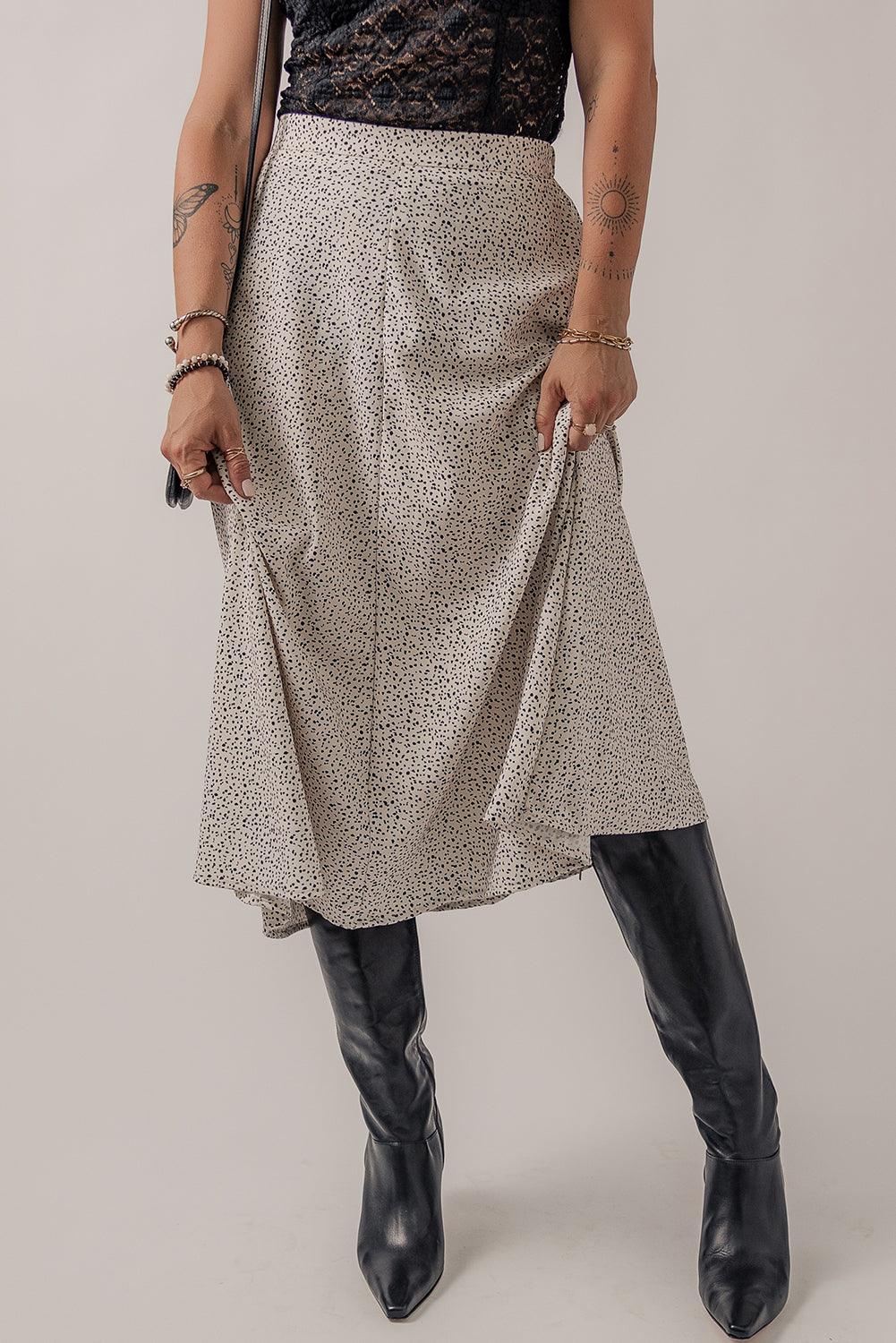 Abstracte A-lijn Midi Rok met Hoge Taille - Skirts & Petticoat - Jurkjes.co