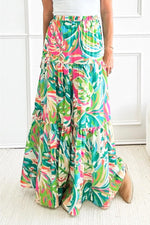 Abstracte Gelaagde Maxi Rok met Hoge Taille - Skirts & Petticoat - Jurkjes.co