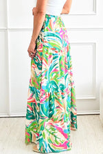 Abstracte Gelaagde Maxi Rok met Hoge Taille - Skirts & Petticoat - Jurkjes.co