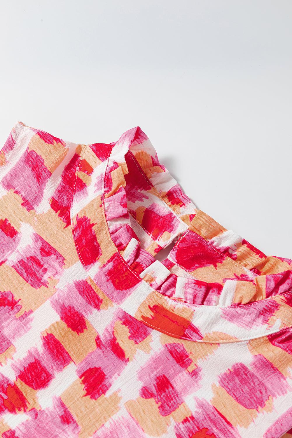 Abstracte Print Franje Hals Mouwloze Mini Jurk - Mini Dresses - Jurkjes.co