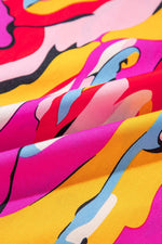 Abstracte Print Franje Hals Ruches Mouw Mini Jurk - Mini Dresses - Jurkjes.co