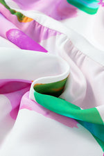 Abstracte Print Puff Mouw Midi Jurk - Midi Dresses - Jurkjes.co