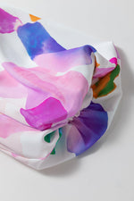 Abstracte Print Puff Mouw Midi Jurk - Midi Dresses - Jurkjes.co