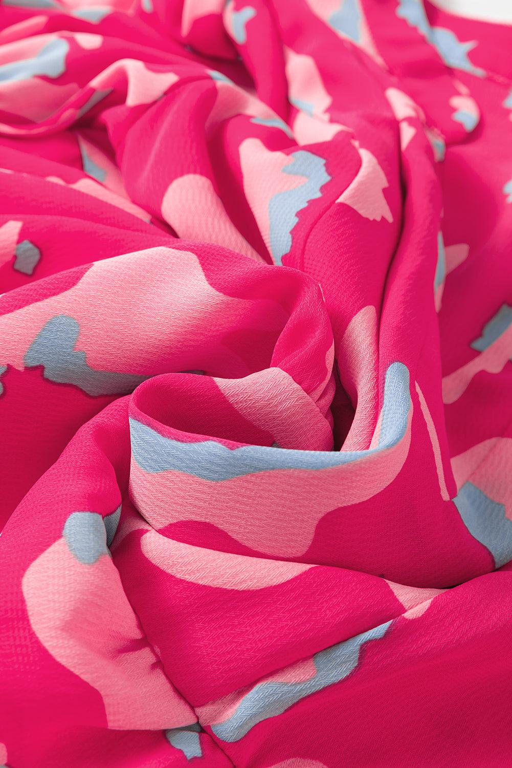 Abstracte Print Puff Mouw Mini Jurk - Mini Dresses - Jurkjes.co